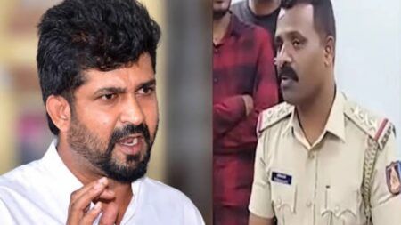 ಮಸೀದಿ ಎದುರು ಇನ್ಸ್ಪೆಕ್ಟರ್ ಧನಂಜಯಗೆ ಏಕವಚನದಲ್ಲೇ ತರಾಟೆ ತಗೆದುಕೊಂಡ ಪ್ರತಾಪ್ ಸಿಂಹ