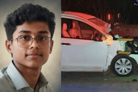 ನೆಲ್ಯಾಡಿ ಬಳಿ ಭೀಕರ ಅಪಘಾತ: ಗ್ಯಾಸ್ ಟ್ಯಾಂಕರ್ಗೆ ಕಾರು ಡಿಕ್ಕಿ, ವಿದ್ಯಾರ್ಥಿ ಸಾವು